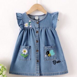 Ed-a-Mamma Girls Checked Cotton Shirt Knee Length Dress