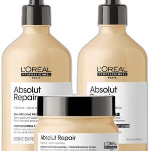 LOreal Professionnel Absolut Repair Shampoo & Hair Mask Combo with Protein & Omega-9